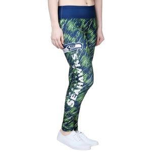 Women's Seattle Seahawks College Navy Static Rain Leggings Sz.S